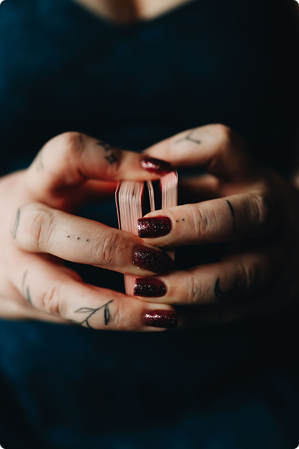Cozy focused reading over tea